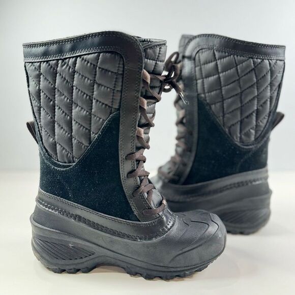 The North Face Kids Girls Boots Black Thermoball Shellista Quilted Winter US 3 - Picture 5 of 9